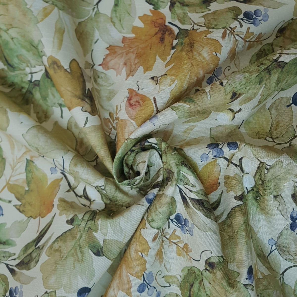 Autumn leaf design cotton curtain fabric