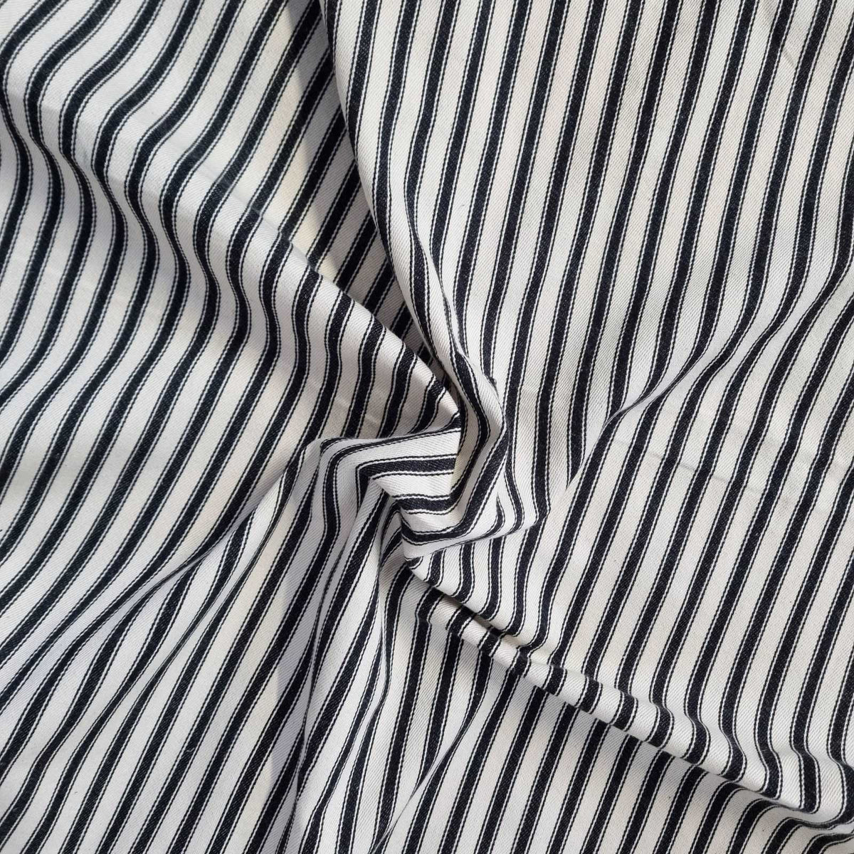 Black Soft Ticking Stripe Fabric for curtains or upholstery