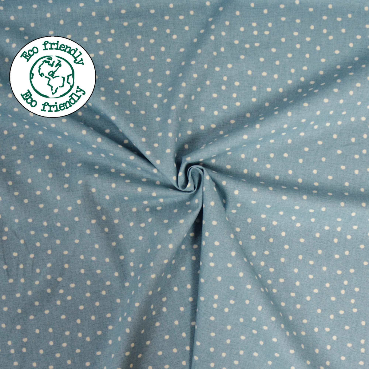 Eco friendly cotton spot fabric colour Ocean