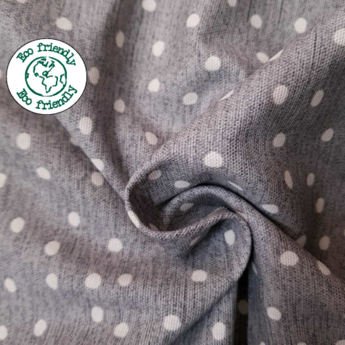 Eco friendly cotton spot fabric colour Pewter