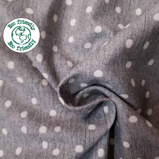 Eco friendly cotton spot fabric colour Pewter