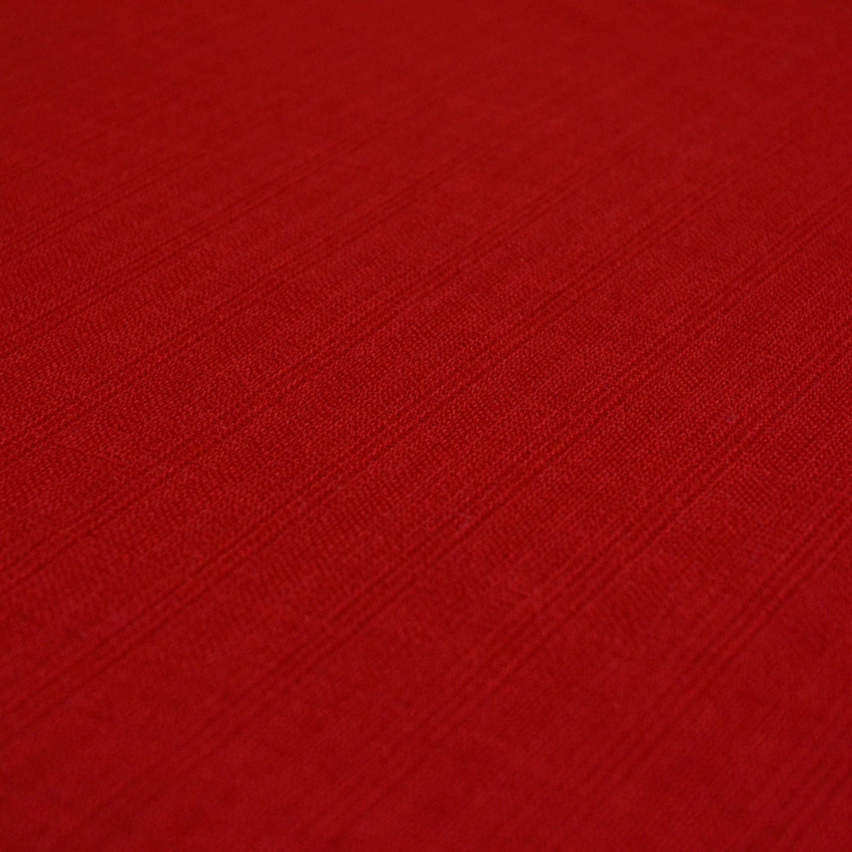 Red Linen Look Polyester Furnishing Fabric shown at an angle