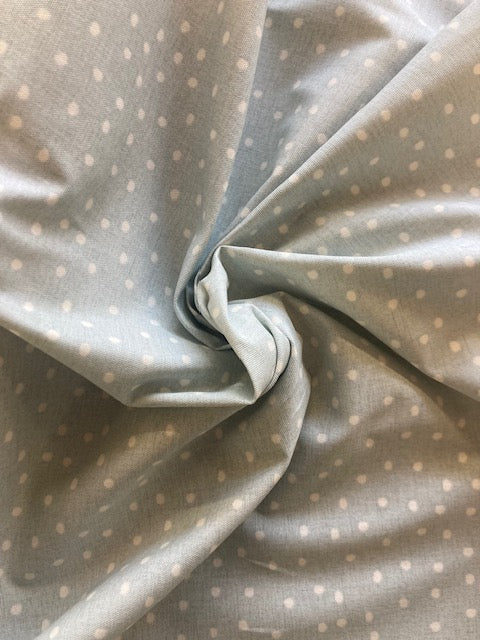 Sustainable Cotton Spot Duck Egg  Fabric