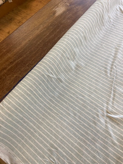 Sustainable Pencil Stripe Duck Egg Fabric
