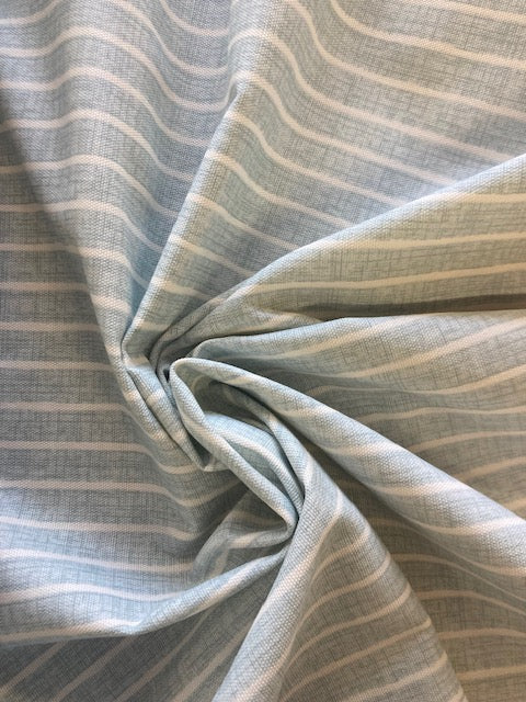 Sustainable Pencil Stripe Duck Egg Fabric