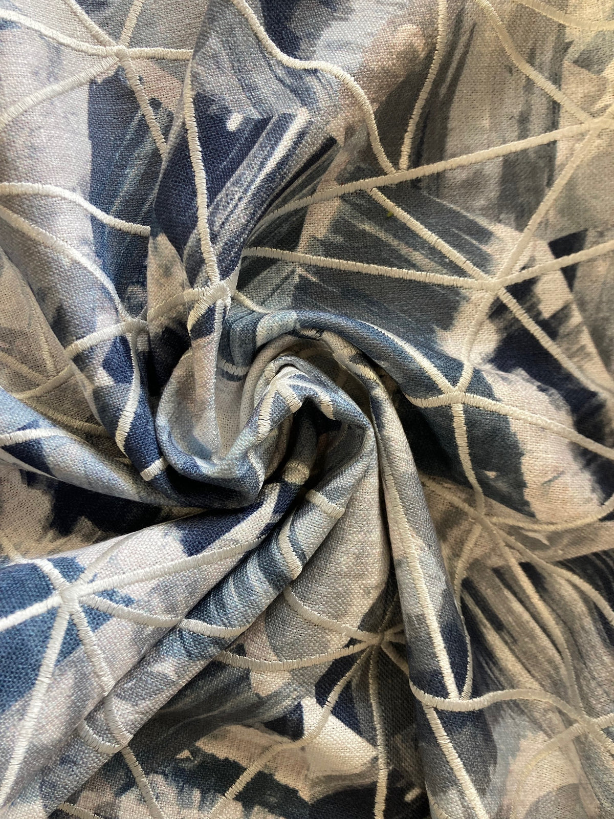 Abstract Triangles Printed Fabric in River