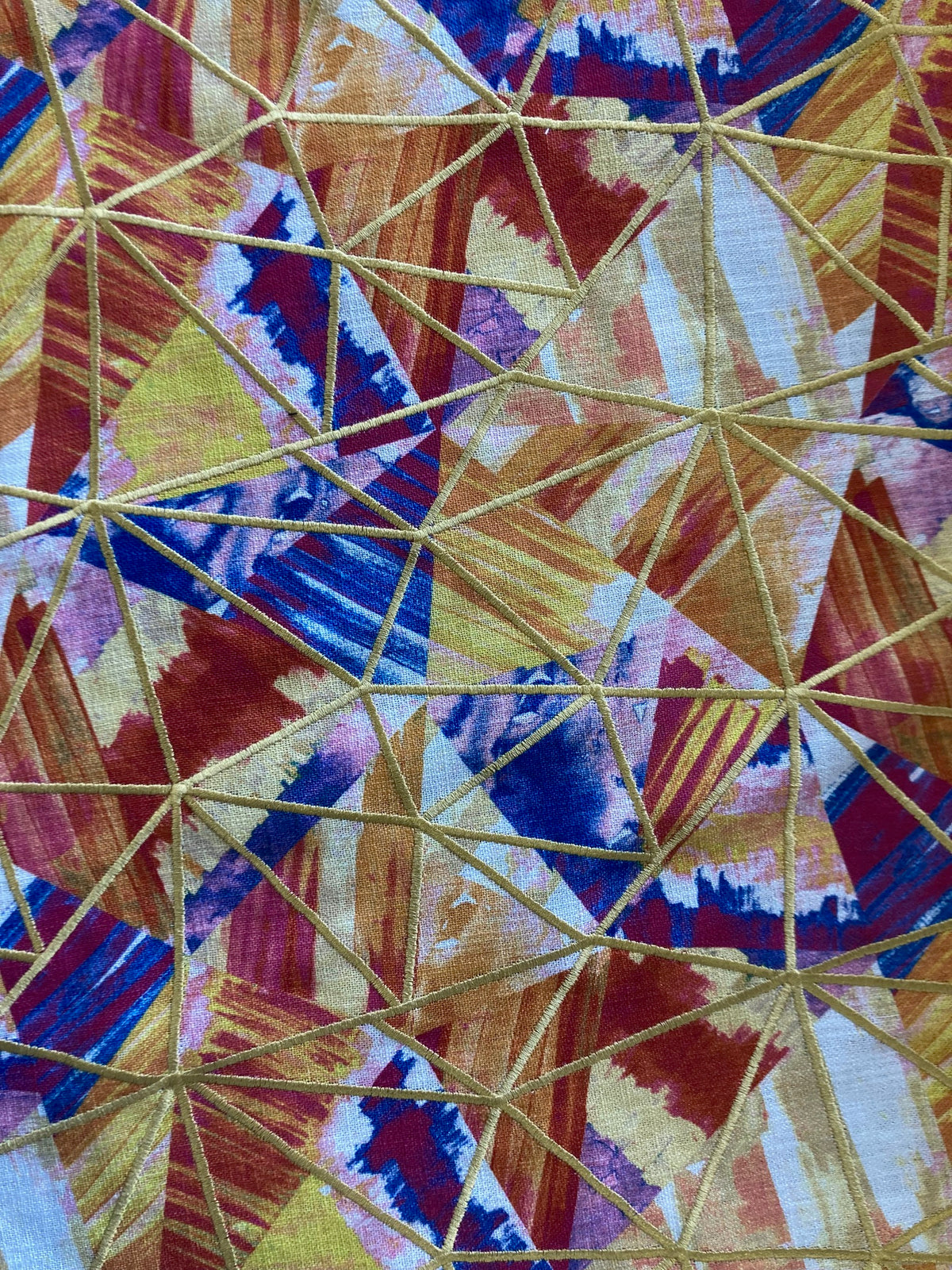 Abstract Triangles Printed Fabric in Confetti