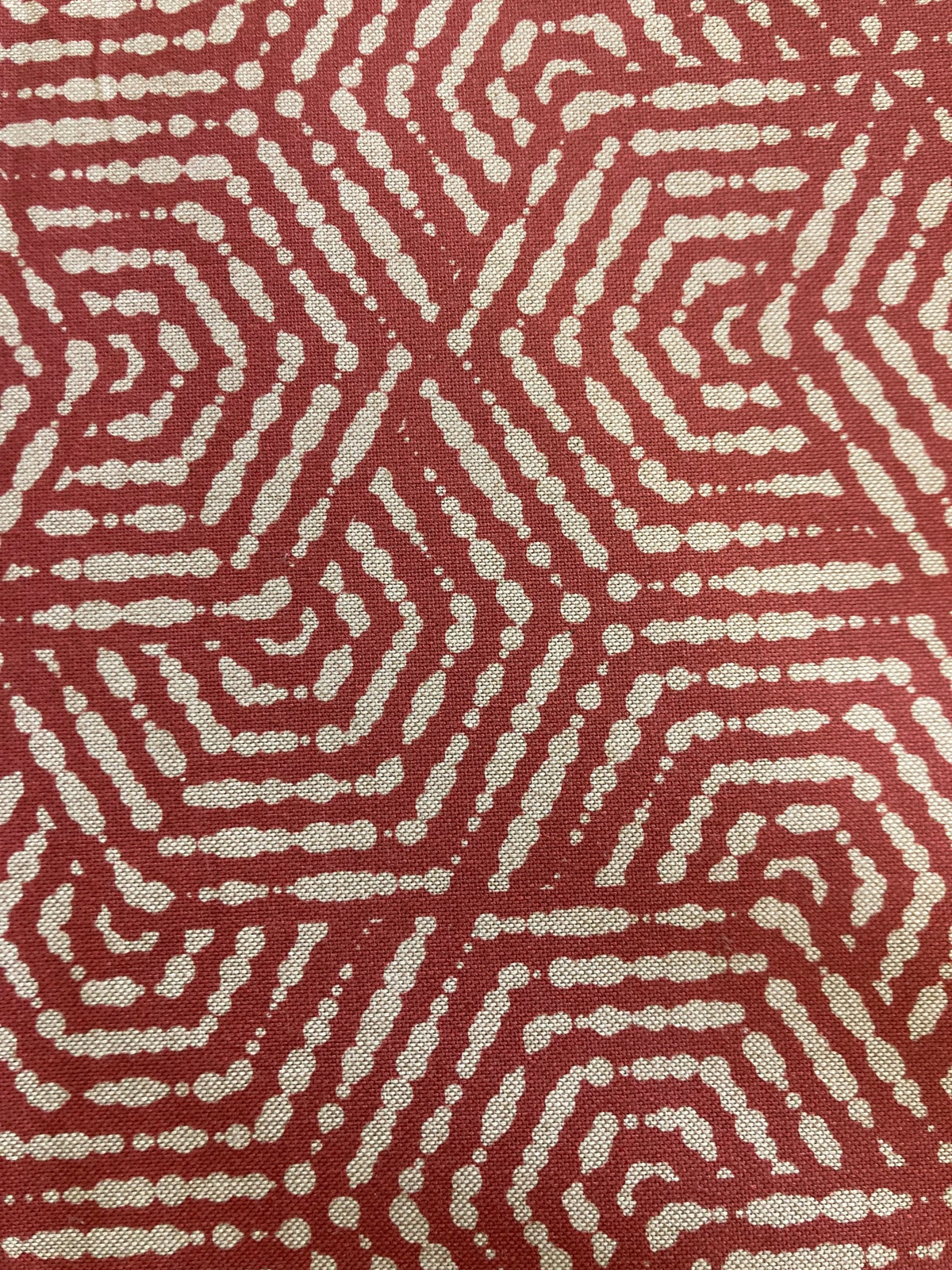 Cotton Abstract Print Red