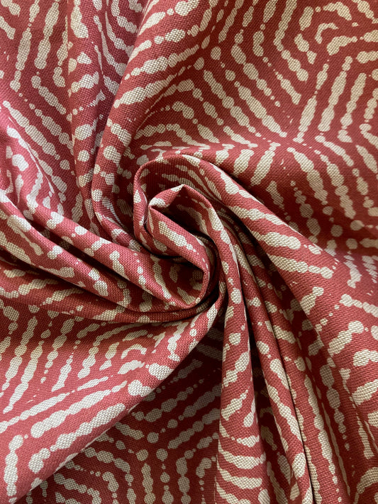 Cotton Abstract Print Red