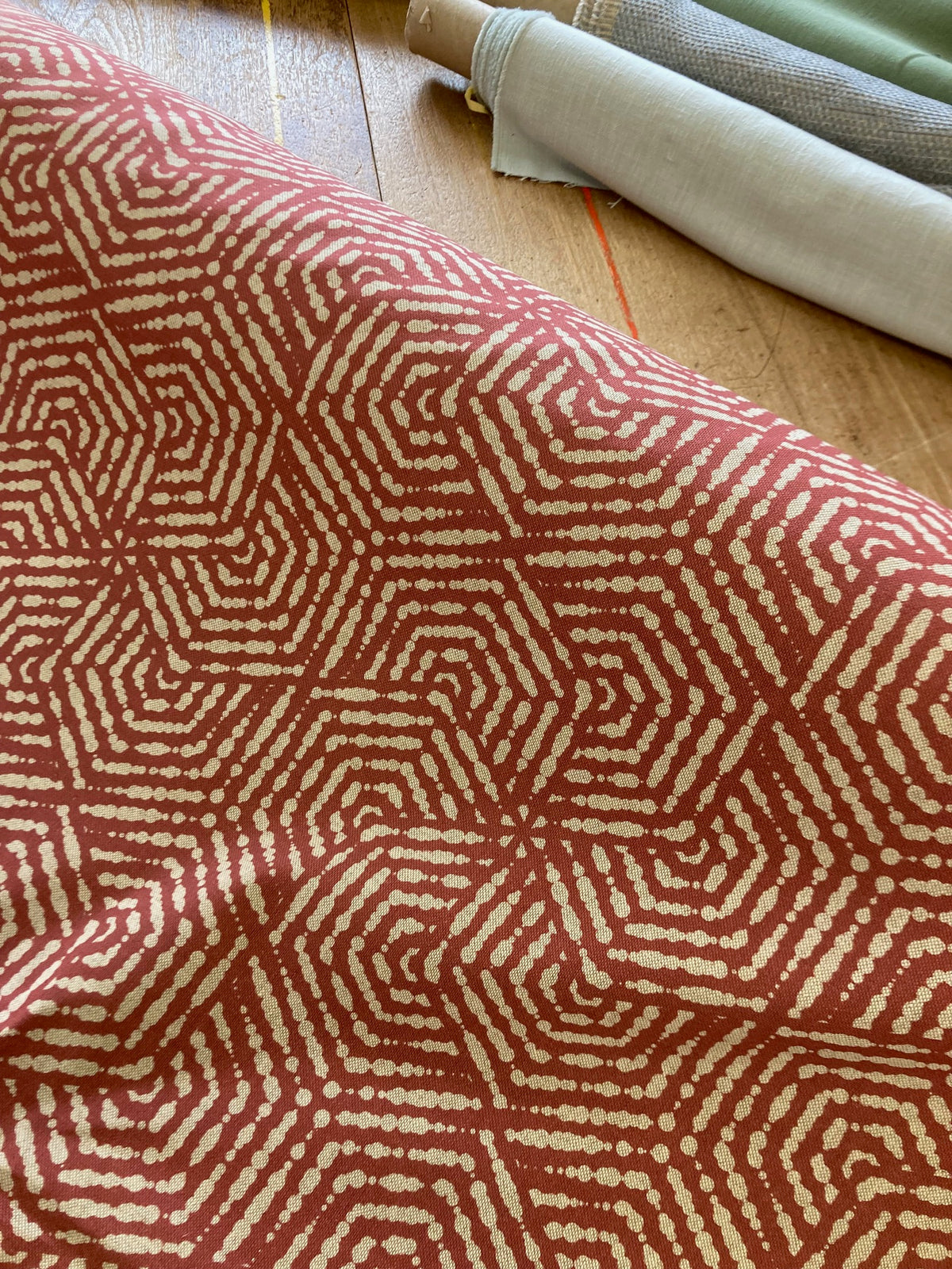 Cotton Abstract Print Red