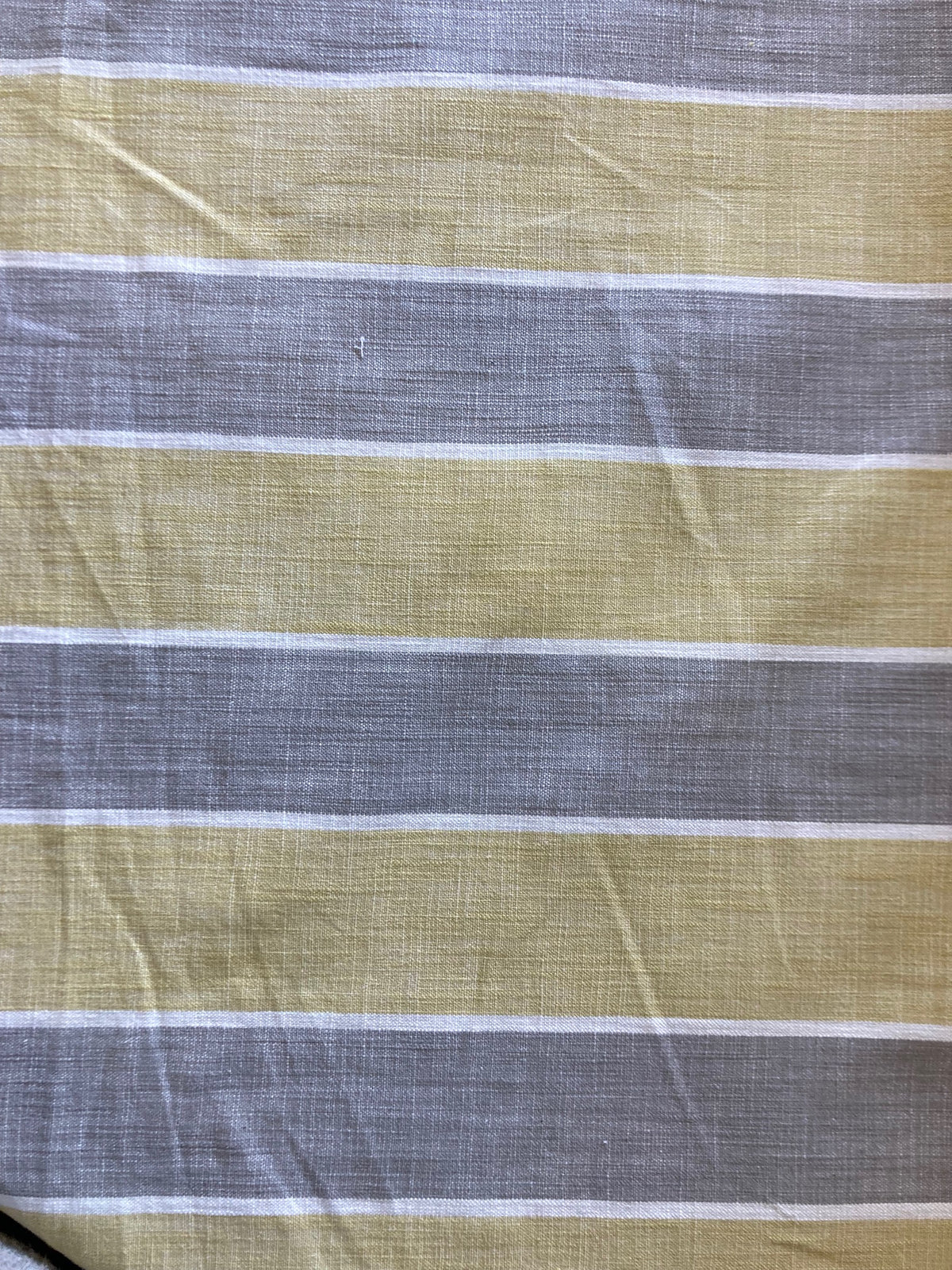 Cotton Yellow and Grey Stripe Furnishing Fabric