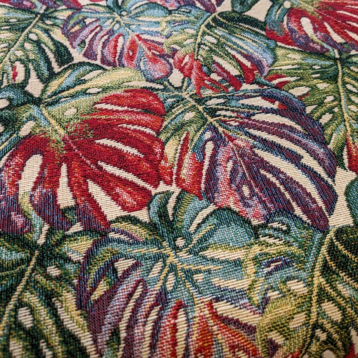 Montsera leaf design tapestry fabric
