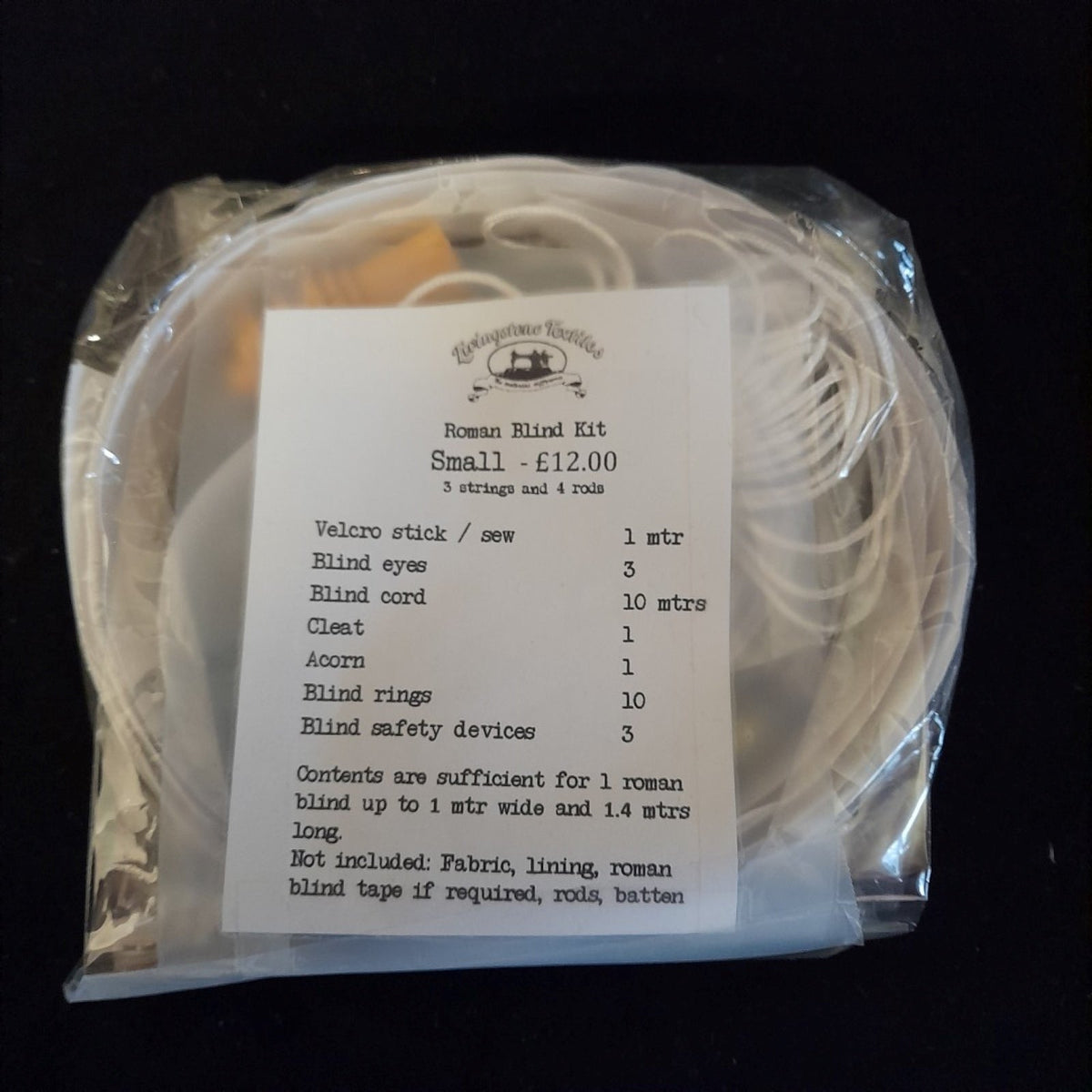 Roman blind kit with components to make a small roman blind up to 100cm