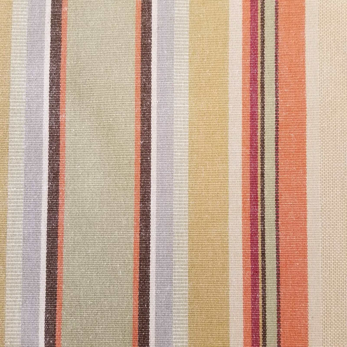 Striped terracotta cotton furnishing fabric